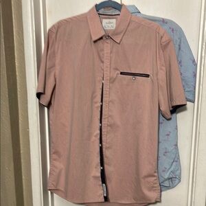Pink Casual Button Down Shirt Contemporary Style